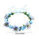thumbnail image 3 of Corona de flores de Pascua | Accesorio para el cabello con rosas artificiales y hojas verdes | Cinta ajustable | Ideal para fiestas, bodas, festividades, fotografía y uso diario | Rosa vibrante,, 3 of 6