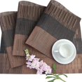 thumbnail image 5 of 6 manteles individuales de PVC antideslizantes (negro y marrón), manteles individuales lavables (45 x 30 cm) para cocina, sala de estar, jardín o comedor, 5 of 5