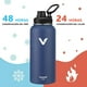thumbnail image 3 of E T EASYTAO Termo de Acero Inoxidable, Termo de Agua con 2 Tapas, para Agua Fría (24 horas) o Caliente (12 horas Doble Pared y Tapa Hermética Antigoteo, con Asa para Transportar (940ml/32Oz, Azul), 3 of 3