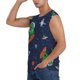thumbnail image 3 of Balery Dinosaur Astronaut Space Surfing Camisetas sin mangas para hombre, absorbe la humedad y protege contra el mal olor.-3X-Large, 3 of 7