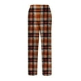 thumbnail image 5 of Dwelliawo Men's Pajama Pants Buffalo Plaid Comfy Christmas Pajama Pants Cute Christmas Matching Fall Pajamas Fuzzy Drawstring Sleep Pj Bottoms Orange XL, 5 of 6