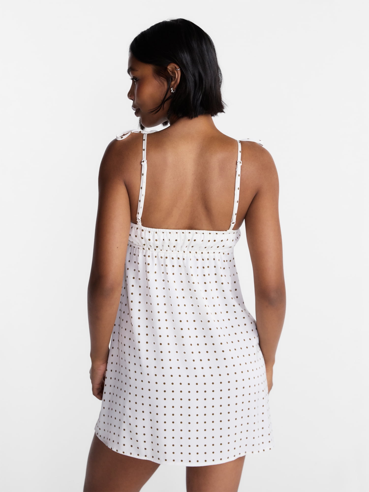 No Boundaries Knot Front Slip Mini Dress, Women’s XXS-XXL