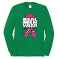 thumbnail image 2 of Real Men Wear Pink Awareness Mens Long Sleeve Shirt, Kelly, Medium, 2 of 3