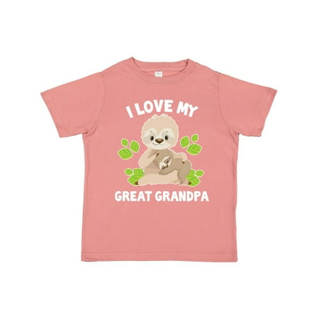 

Inktastic Cute Sloth I Love My Great Grandpa with Green Leaves Gift Toddler Boy or Toddler Girl T-Shirt