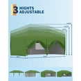thumbnail image 2 of 10x20 Ft Heavy Duty Pop Up Canopy Tent with 6 Removable Mesh Sidewalls, Industrial-Grade Steel Frame, Weatherproof UV-Reflective Roof, One-Person Setup, Outdoor Event Shelter, Green, 2 of 6