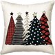 thumbnail image 1 of Funda de almohada con diseño de árbol de Navidad en acuarela, 18.0 x 18.0 in, invierno, 1 of 5