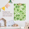 thumbnail image 6 of FMSHPON Abstract Green Scales Glitter Clipboard Hardboard Wood Nursing Clip Board and Pull for Standard A4 Letter 13x9 inches, 6 of 7