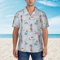 thumbnail image 2 of Fuzoiu Cute Snowflake Dachshund Print Hawaiian Shirt for Men, Summer Beach Casual Short Sleeve Button Down Shirts, Men’s Beach Summer Shirts with Pocket,Medium, 2 of 7