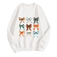 thumbnail image 2 of Cavosen Thanksgiving Day Long Sleeve Sweatshirts for Women No Hood Fleece Cute Funny Happy Knot Print Loose Orange Sweatshirts Round Neck Pullover Shirts Festival Clothes, 2 of 3