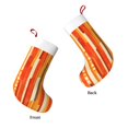 thumbnail image 4 of Flannel Christmas Stocking 17.7×11×7in Soft And Light Touch Good Socks Splicing Design Can Be Used For Hanging Orangered Stripe Hand-Drawn Sketch_2, 4 of 8