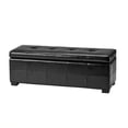 thumbnail image 1 of Safavieh Large  Maiden Tufted Leather Storage Bench in Black, 1 of 4