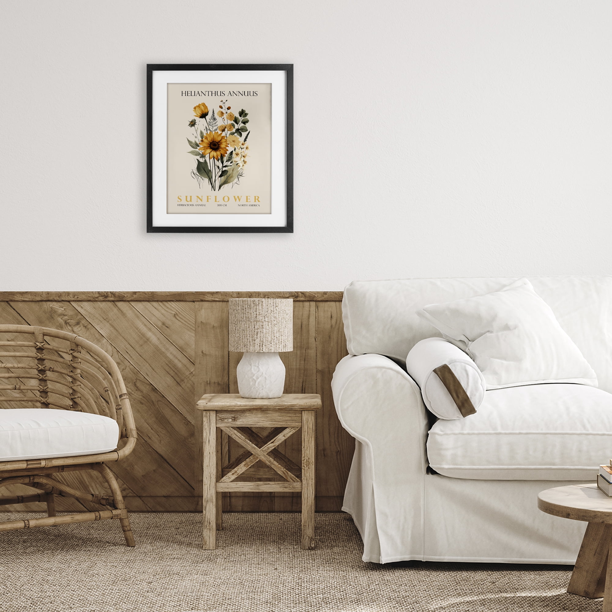Stupell Industries Natural Sunflower Bundle Black Framed Print Under Glass, design by Christopher Giampietro