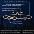 thumbnail image 2 of Gem Stone King 18K Yellow Gold Plated Silver Red Rhodolite Garnet and White Moissanite Bracelet for Women | 0.85 Cttw | Gemstone January Birthstone | Heart Shape 6MM | Fully Adjustable 9 inch, 2 of 7