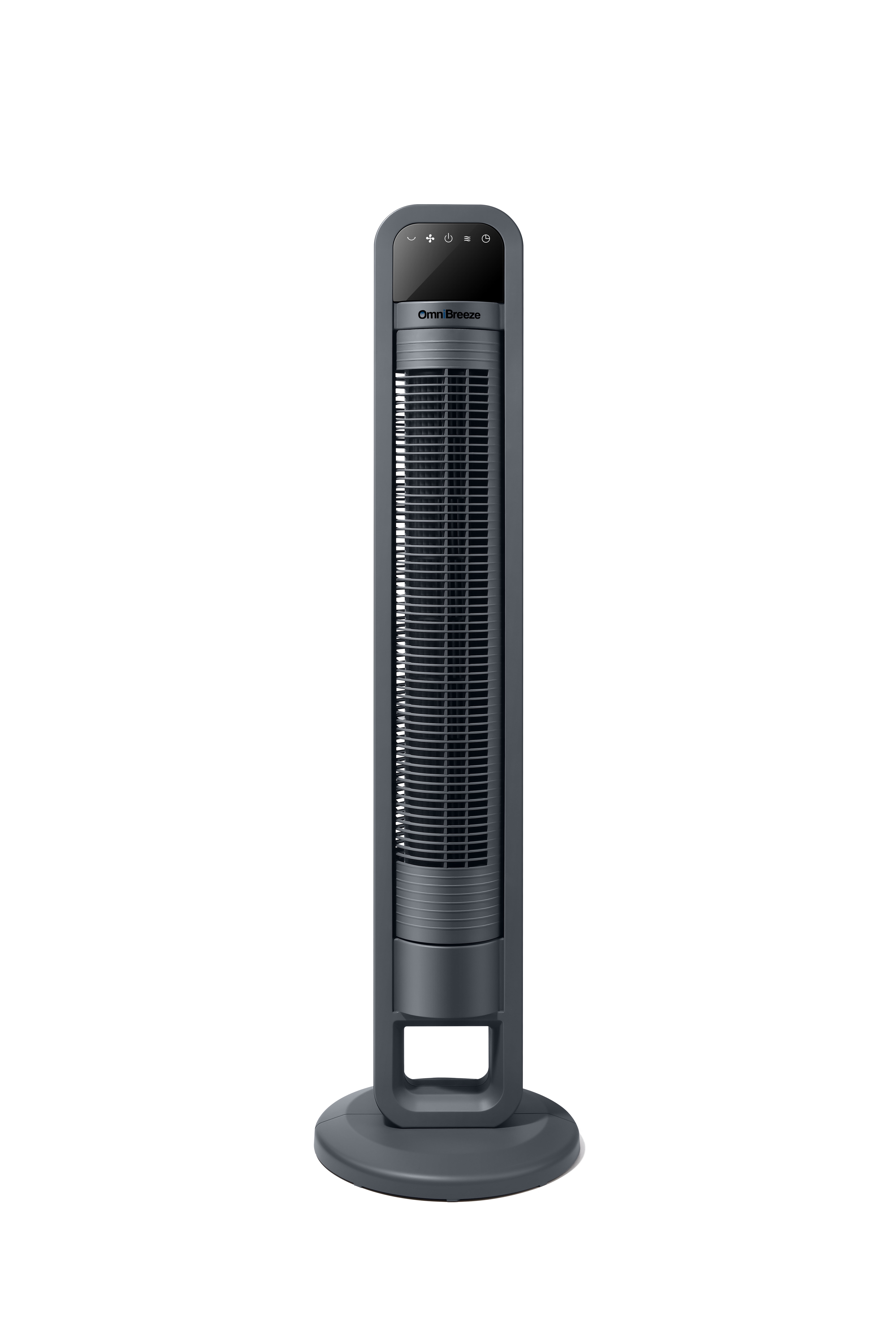 Omnibreeze 38" Tower Fan, 90 Oscillating Fan, Large LED Display, Fan with Remote, 4 Speeds, Quiet, 12H Timer,Gray