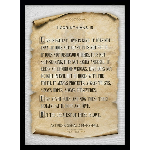 1 Corinthians 13 Personalized Print or Framed Print | Parchment Scripture
