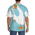 thumbnail image 3 of Fotbe Three White Geese Camisa Estampada de Manga Corta para Hombre, Casual de Verano, Estilo Playero, Sin Arrugas-Small, 3 of 5