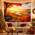 thumbnail image 3 of Autumn Mountain Valley with Maple Tree at Sunset, Nostalgic Boho for Nature Lovers, Panoramic Landscape Wall Art, Housewarming Gift Tapestry Wall Hanging for Living Room and Bedroom, 3 of 7
