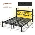 thumbnail image 6 of EnHomee Queen Size Metal Bed Frame with Headboard Metal Platform Bed Frame with Storage Platform Metal Bed Frame Queen with LED Lights, Noise Free, Black, 6 of 8