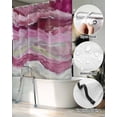thumbnail image 5 of Split Shower Curtain for Transfer Bench, Pink Coastal Fabric Shower Curtains for Bathroom, Summer Beach Nautical Abstract Art Tub Sliding Transfer Bench Waterproof Bath Curtains 72"x96", 5 of 9