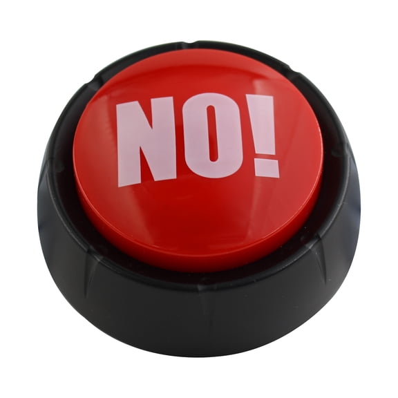 Almost Friday™ No! Button with Sound, Talking Novelty Desk Button, Battery Operated