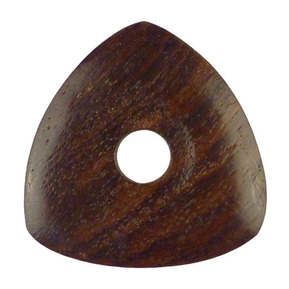 Rosewood Guitar Or Bass Pick - 4.0 mm Ultra Heavy Gauge - 346 Contoured Triangle With Grip Hole Shape - Natural Finish Handmade Specialty Exotic Plectrum