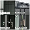 thumbnail image 4 of Royard Oaktree 10x8 FT Metal Storage Shed, All-weather Galvanized Steel Tool Shed with Lockable Double Doors and Air Vents, Heavy-duty Outdoor Storage Shed for Patio, Garden, Backyard, Lawn, Black, 4 of 6