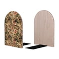 thumbnail image 2 of KLL Animal Leopard Print Wood Book Ends for Shelves,1 Pair Wood Bookends Book Holder Stand Decorative, Book Stoppers for Heavy Duty Books CD File Video Games, 2 of 8