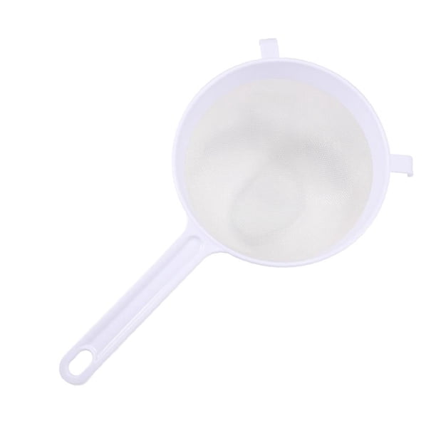 Colador de harina, colador de alimentos, colador de malla con mango, de harina, colador de alimentos para harina, jugo, té, arroz, huevo, 18 cm