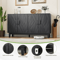 thumbnail image 5 of Algherohein Black Buffet Cabinet with Adjustable Shelves and 4 Doors,Kitchen Sideboards and Buffets, 5 of 7
