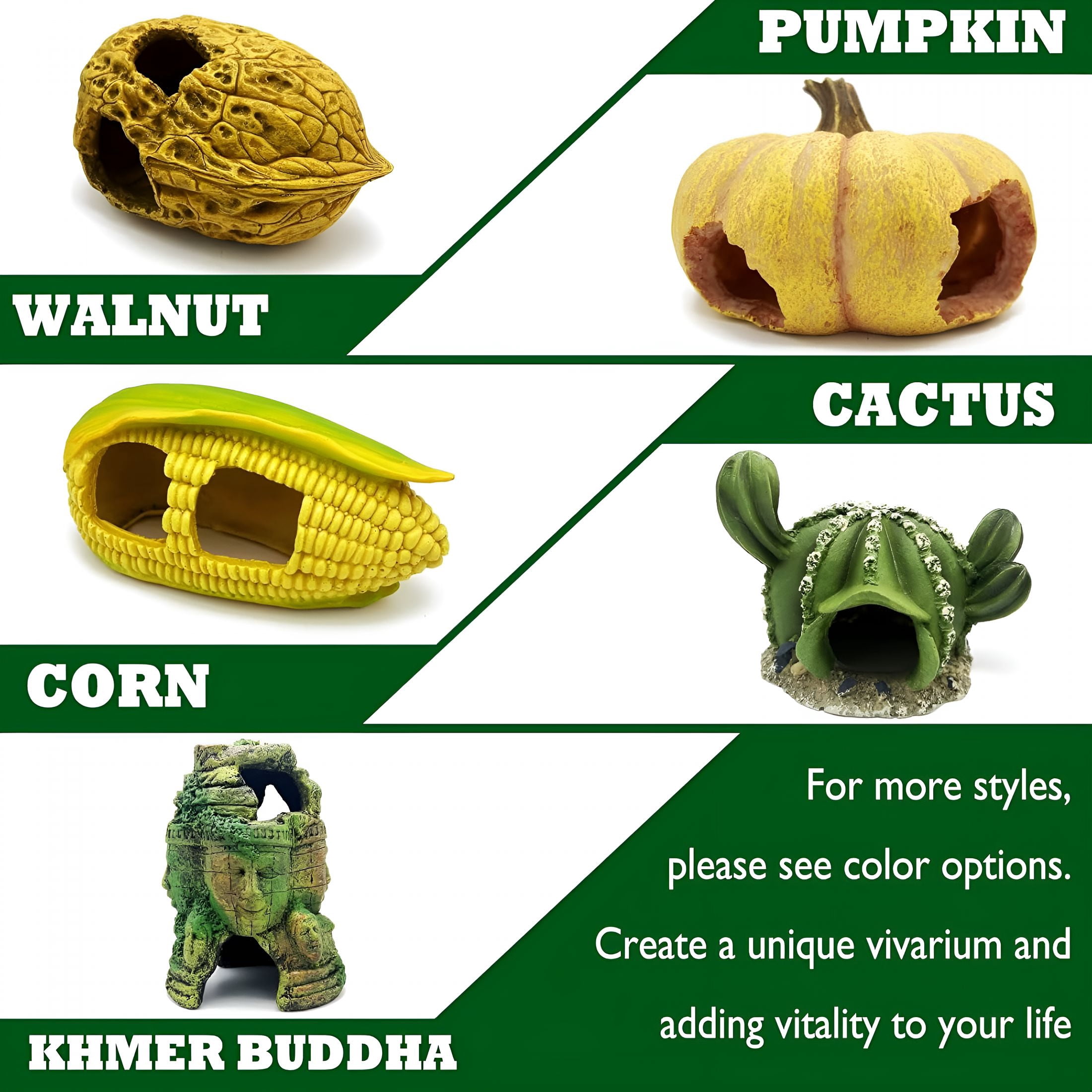 ACDANC 2026 New Pumpkin Leopard Gecko Hide Reptile Bearded Dragon Tank Hideout Caves Accessories Halloween Turtle Lizard Snake Décor Amphibian Habitat Tortoise Terrarium Decoration