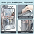thumbnail image 2 of Vafful Clear Backpack for School Stadium Heavy Duty PVC Transparent Extra Large Capacity School Bag Travel Work Unisex 17'' Gray, 2 of 6