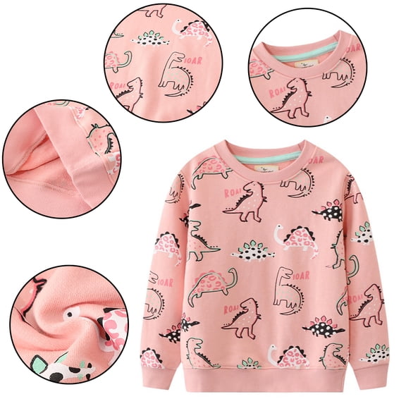 KYAIGUO Toddler Girls Crewneck Sweatshirt Kids Sweatshirt Long Sleeve Pullover Sweatshirt for 2-7Y