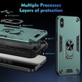 thumbnail image 2 of Allytechgroup iPhone XS Max Case Cover, Bumper Shockproof Case with Ring Holder Stand Compatible with Car Mount Premium PC and TPU Phone Case for iPhone XS Max, Darkgreen, 2 of 7