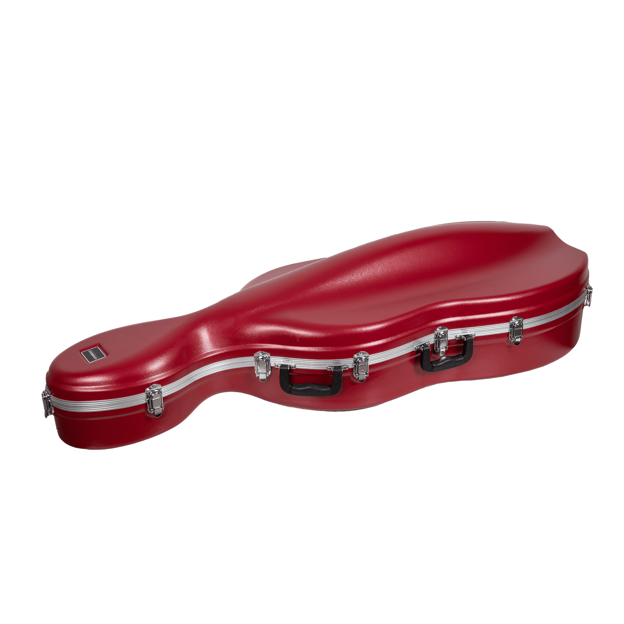 Crossrock 3/4 and 4/4 Size Cello Case | ABS Molded Hardshell with Wheels, Accessory Pocket, 2 Bow Holders, Security Lock, and Detachable Straps-Red