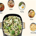 thumbnail image 2 of Hot Pot Electric, 2.5L Portable Nonstick Multicooker for  Persons, Honeycomb Texture Travel Electric Skillet with Dual Power Temperature Control for Steak/Egg/Noodles/Oatmeal (Black), 2 of 6