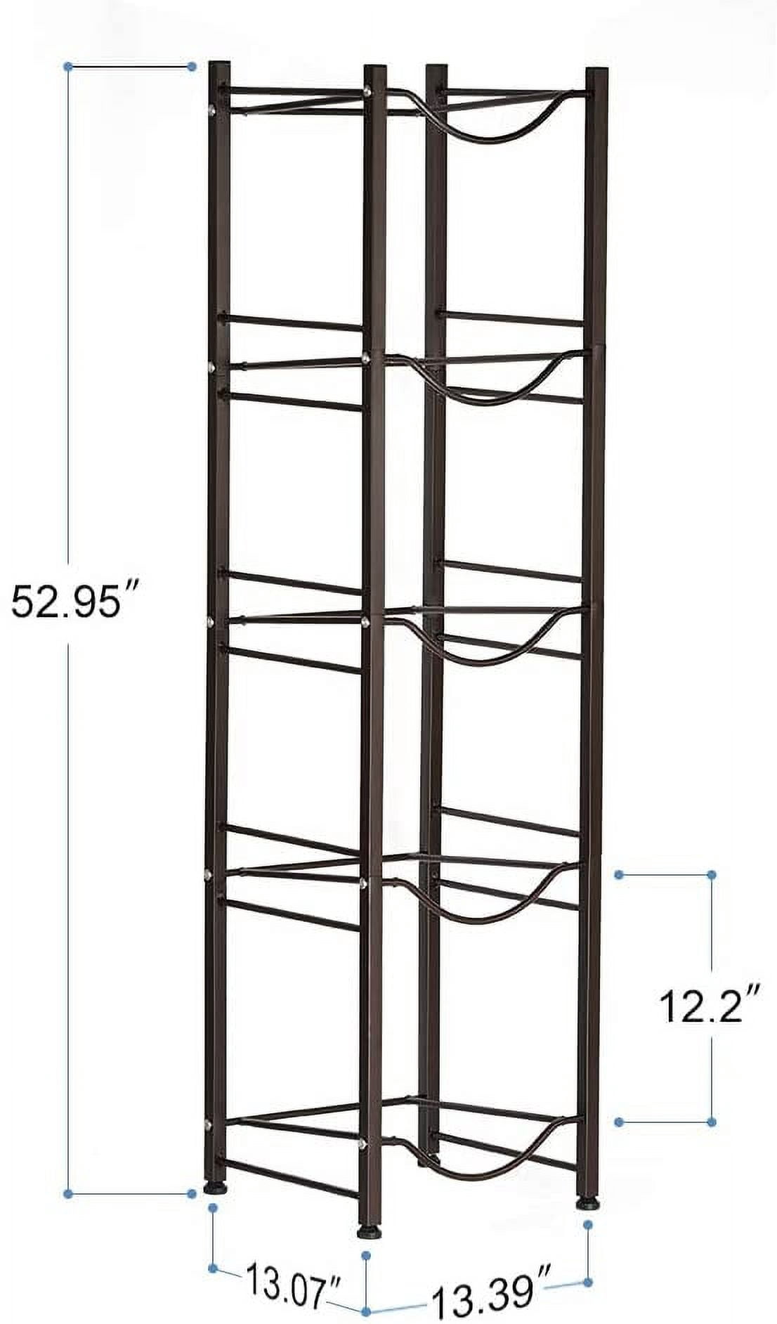 5 Tier Dark Brown Water Cooler Jug Rack, 5 Gallon Water Jug Holder Heavy Duty Storage Rack