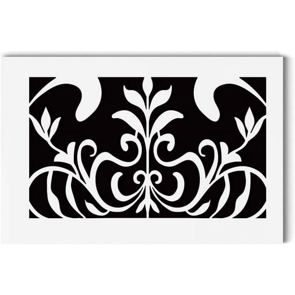 Acrylic Air Vent Cover Victorian Style Pattern Decorative Air Return Vent Cover Victorian Register Vent Cover White Finish Decorative Cover Register Grille for Wall Ceiling 11.81x7.87" White
