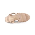 thumbnail image 4 of BLISSFUL STEP Women's Shoes Crisscross Ankle Strap Espadrille Wedge Sandals Nude 8.5, 4 of 7