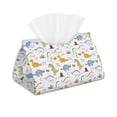thumbnail image 2 of Lsque Dinosaur Printed Long Tissue Box Cover Holder, Facial Paper Organizer Dispenser,Triangle with Bottom Belt, PVC Leather Decorative Organizer, 2 of 9
