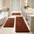 thumbnail image 6 of Brown Memory Foam Bathroom Rug Set, 3 Piece 47 in Sherpa Bath Mat, Soft Non Slip Super Absorbent Bath Rug for Bathroom, Laundry Room and Home Decor, 6 of 6