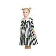 thumbnail image 4 of Girls Dress Black White Striped Gothic 1950s Retro Tiered Halloween 14 Years, 4 of 7