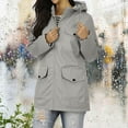 thumbnail image 4 of Xdegoge Lightweight Rain Jacket for Women Waterproof Windbreaker Full Zip Drawstring Hooded Jackets with Muti Pockets Fashion Outdoor Sport Outerwear, 4 of 9