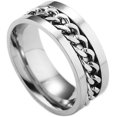 thumbnail image 1 of Anillo giratorio de cadena de acero y titanio para hombre, 1 of 3