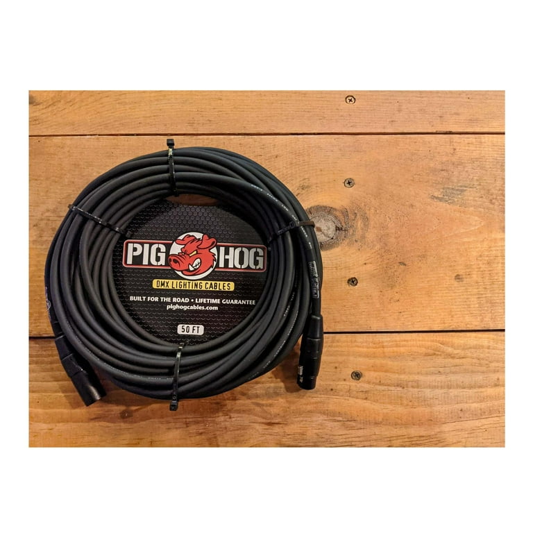 Pig Hog PHDMX25 3-Pin DMX Lighting Cable (Black, 25-Feet