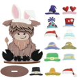 thumbnail image 2 of onlyliua ¡ Ofertas Del Día Liquidación Prime! Bandeja Decorativa de Madera con Forma de Las Tierras Altas y Sombreros Intercambiables para Productos Lácteos., 2 of 6