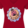thumbnail image 4 of Inktastic Ladybug Hugs with Flower Women's V-Neck T-Shirt, 4 of 5