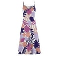 thumbnail image 3 of Robe Maxi pour Femmes Sans Manches à Col en V, Robe d'Été à Fleurs pour la Plage, Robe Décontractée Ample Bohème Longue, 3 of 4
