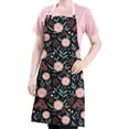 thumbnail image 5 of Pioneer Flower Floral Print Pattern Apron for Women and Men, Cotton Linen Waterproof with Pockets, Adjustable, 33x27 Inch for Kitchen, Gardening, BBQ, Salon, 5 of 6