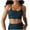 Navy Blue, variant on XFLWAM V Neck Strappy Sports Bras for Women Thin Spaghetti Strap Padded Bra Sexy Wireless Yoga Bra Crop Top Gray L