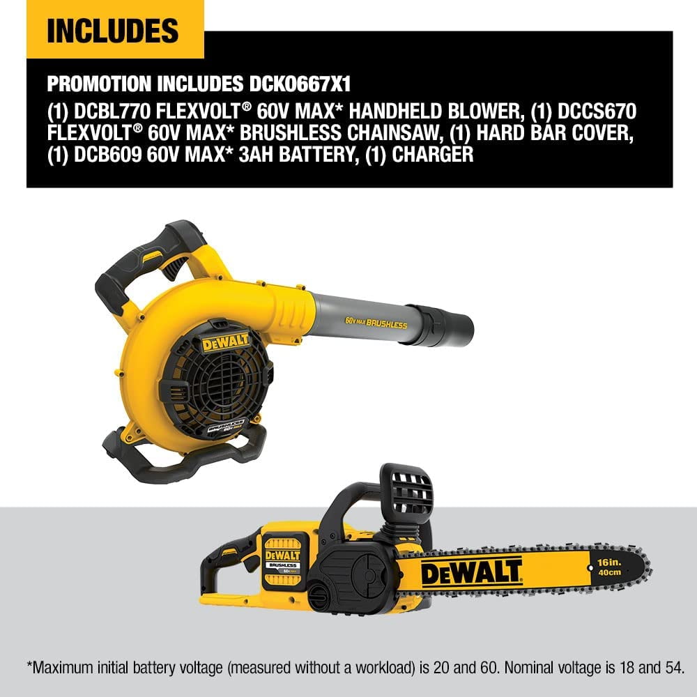 DeWalt DCKO667X1 60V MAX* ChainsaBlower Combo Kit - OB*